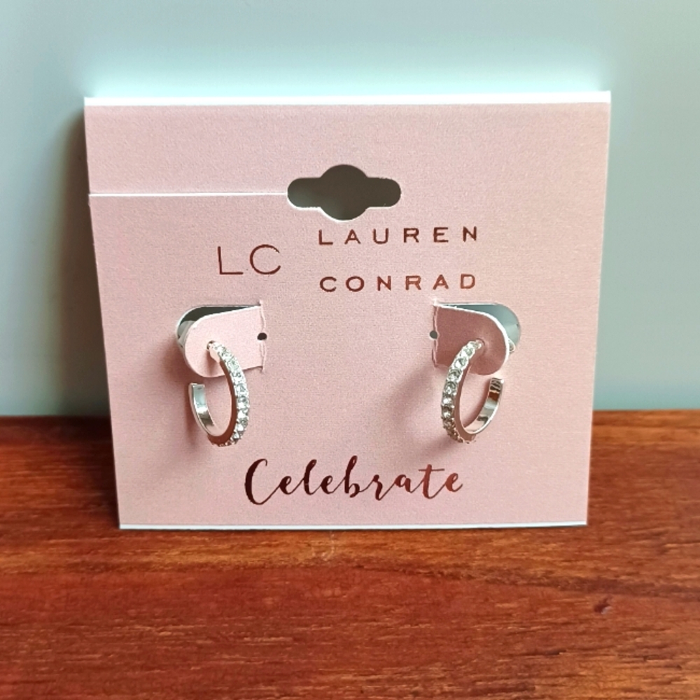 LC LAUREN CONRAD HALF HOOP EARRINGS